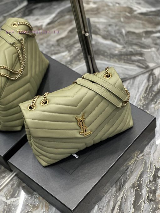 Yves Saint Laurent Bags ▪ 𝑳𝑶𝑼𝑳𝑶𝑼 New colorAvocado green with gold buckle_The latest upgraded version of LOULOU Medi wrssx60g - Image 6