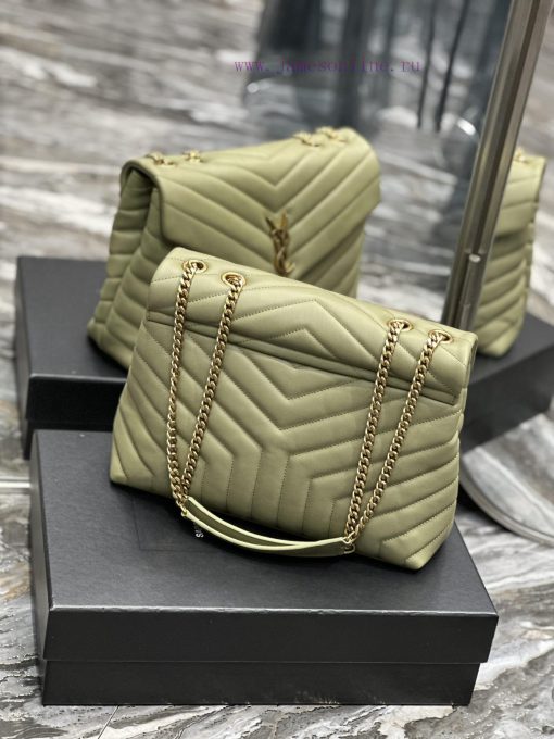 Yves Saint Laurent Bags ▪ 𝑳𝑶𝑼𝑳𝑶𝑼 New colorAvocado green with gold buckle_The latest upgraded version of LOULOU Medi wrssx60g - Image 7