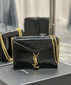 Yves Saint Laurent Bags NEW Black Lacquer Gold Buckle_CASSANDRA_The latest synchronized CASSANDRA bag is made of imp rw5gqcfx