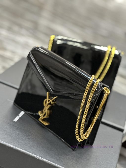 Yves Saint Laurent Bags NEW Black Lacquer Gold Buckle_CASSANDRA_The latest synchronized CASSANDRA bag is made of imp rw5gqcfx - Image 5