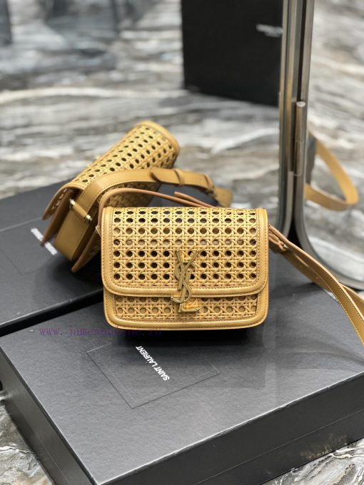 Yves Saint Laurent Bags 𝑺𝑶𝑳𝑭𝑬𝑹𝑰𝑵𝑶 𝑩𝑶𝑿 Apricot bamboo weaving with cowhide, 19cmMust be popular, it conquered the ent teeao2uf