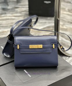Yves Saint Laurent Bags 𝙈𝙖𝙣𝙝𝙖𝙩𝙖𝙣𝟮𝟰𝙘𝙢 Blue_Synchronized with the new Manhattan baguette bag, small size 24cm, newly a 12vs1l00