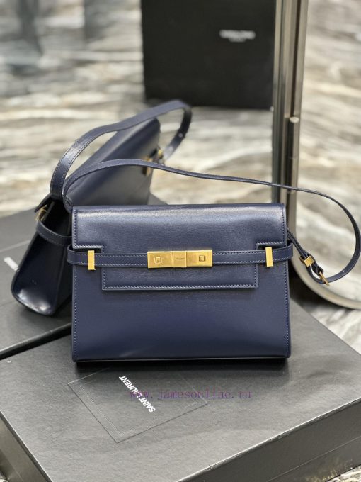 Yves Saint Laurent Bags 𝙈𝙖𝙣𝙝𝙖𝙩𝙖𝙣𝟮𝟰𝙘𝙢 Blue_Synchronized with the new Manhattan baguette bag, small size 24cm, newly a 12vs1l00