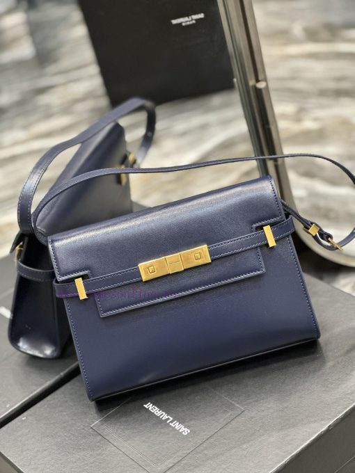 Yves Saint Laurent Bags 𝙈𝙖𝙣𝙝𝙖𝙩𝙖𝙣𝟮𝟰𝙘𝙢 Blue_Synchronized with the new Manhattan baguette bag, small size 24cm, newly a 12vs1l00 - Image 3