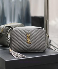 Yves Saint Laurent Bags NewLou Camera Bag - Grey Gold BuckleTop level imported Italian cowhide camera bag. Hong Kong gtj1tizw