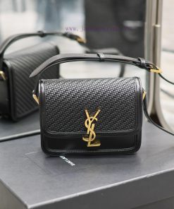Yves Saint Laurent Bags 𝑺𝑶𝑳𝑭𝑬𝑹𝑰𝑵𝑶 𝑩𝑶𝑿 Black woven gold buckle_19cmMust be popular, it conquered the entire fashion c q9akd6rb