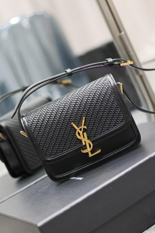 Yves Saint Laurent Bags 𝑺𝑶𝑳𝑭𝑬𝑹𝑰𝑵𝑶 𝑩𝑶𝑿 Black woven gold buckle_19cmMust be popular, it conquered the entire fashion c q9akd6rb - Image 3