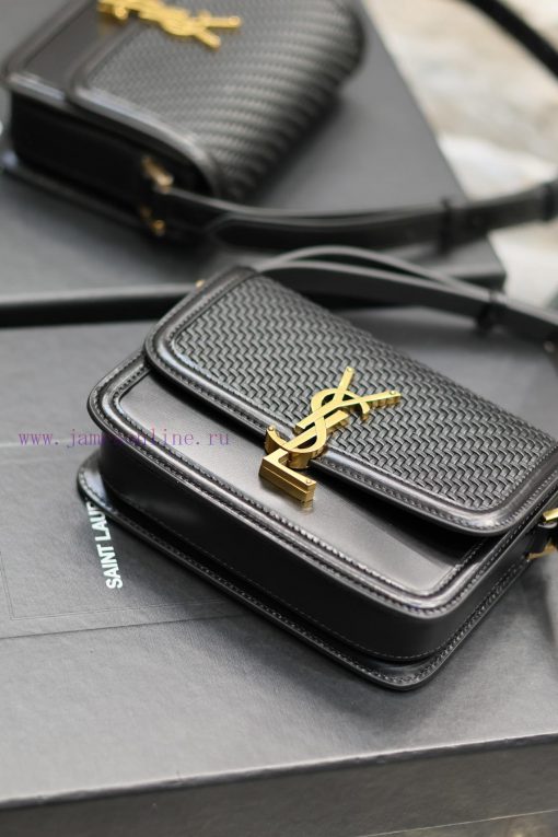Yves Saint Laurent Bags 𝑺𝑶𝑳𝑭𝑬𝑹𝑰𝑵𝑶 𝑩𝑶𝑿 Black woven gold buckle_19cmMust be popular, it conquered the entire fashion c q9akd6rb - Image 8
