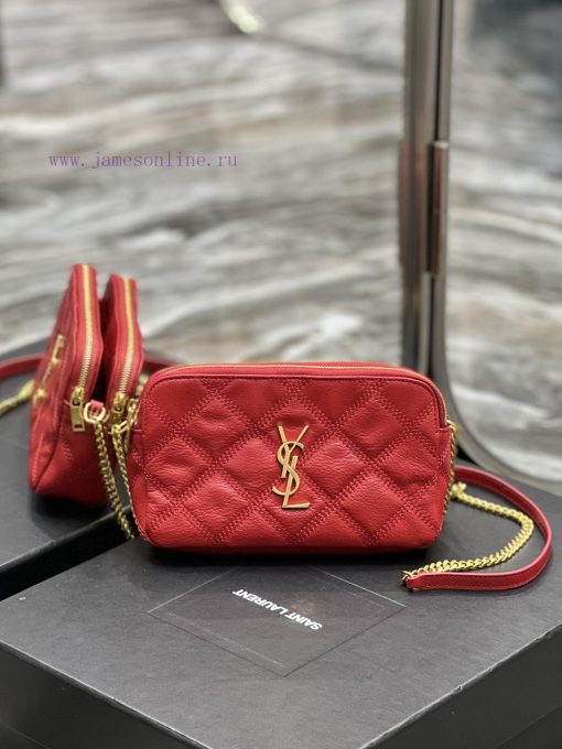 Yves Saint Laurent Bags The latest BECKY diamond stitched double zipper clutch is made of delicate original sheepski nf4xpn6k - Image 2