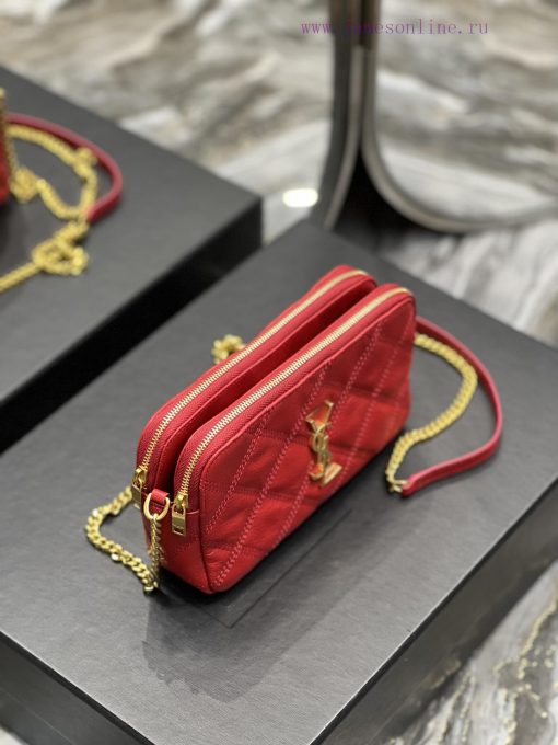 Yves Saint Laurent Bags The latest BECKY diamond stitched double zipper clutch is made of delicate original sheepski nf4xpn6k - Image 6