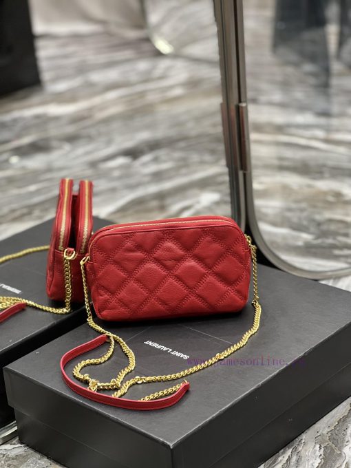 Yves Saint Laurent Bags The latest BECKY diamond stitched double zipper clutch is made of delicate original sheepski nf4xpn6k - Image 10