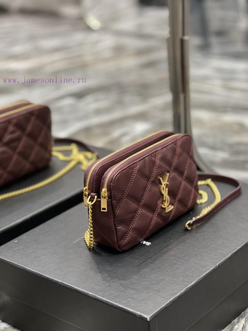 Yves Saint Laurent Bags The latest BECKY diamond stitched double zipper clutch is made of delicate original sheepski q2iptege - Image 4