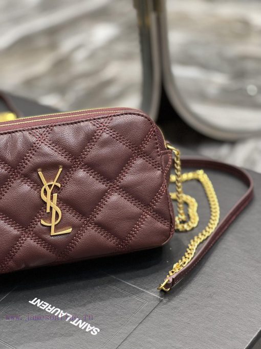 Yves Saint Laurent Bags The latest BECKY diamond stitched double zipper clutch is made of delicate original sheepski q2iptege - Image 5