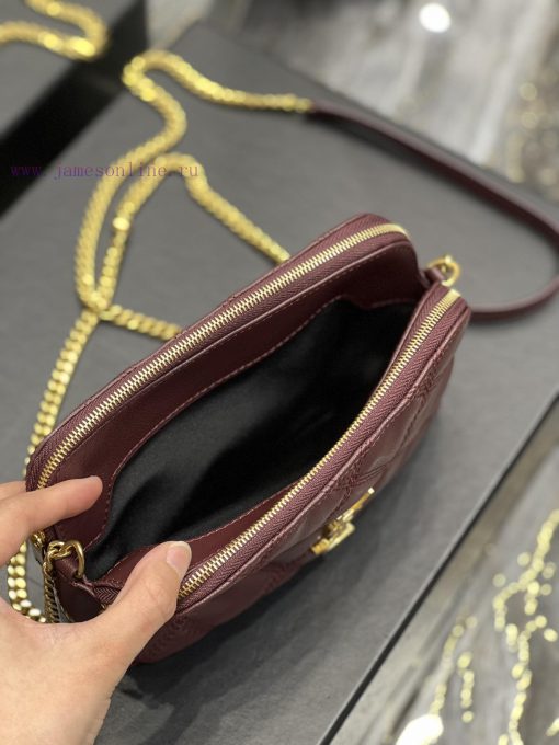 Yves Saint Laurent Bags The latest BECKY diamond stitched double zipper clutch is made of delicate original sheepski q2iptege - Image 7