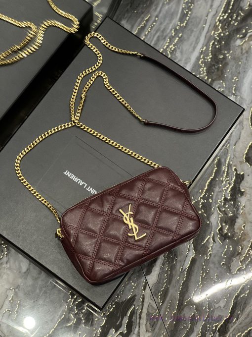 Yves Saint Laurent Bags The latest BECKY diamond stitched double zipper clutch is made of delicate original sheepski q2iptege - Image 10