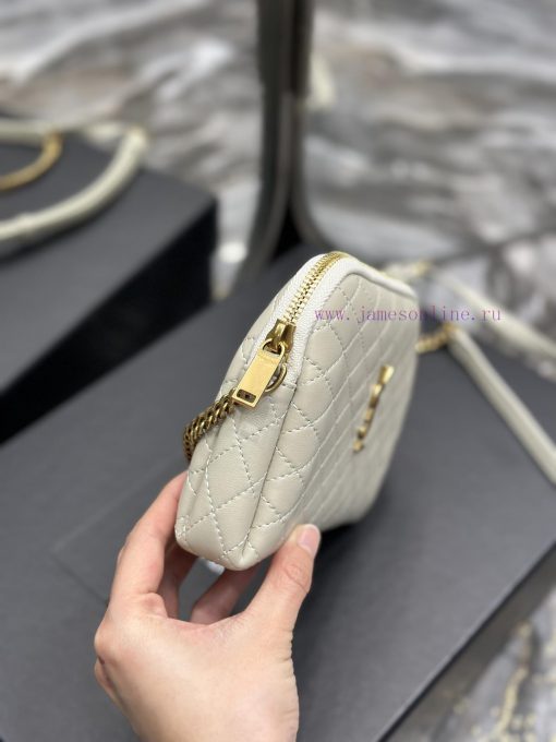 Yves Saint Laurent Bags GABy_Sheepskin Chain BagY's shell bag is so beautiful. The soft and comfortable lambskin is wyf1a3gi - Image 5