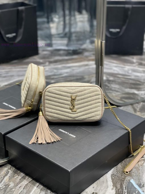 Yves Saint Laurent Bags Apricot colored cotton and linen fabric𝑳𝑶𝑼𝑴𝑰𝑵𝑰𝑩𝑨𝑮 Camera bag, customized with cotton and lin qz0l1pbj - Image 2