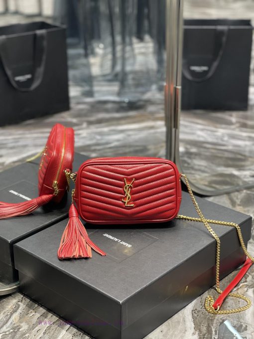 Yves Saint Laurent Bags Red gold buckle_Top class imported cowhide camera bag, ZP open mold printing, to be identica n065hyla - Image 2