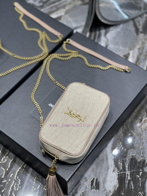 Yves Saint Laurent Bags Apricot colored cotton and linen fabric𝑳𝑶𝑼𝑴𝑰𝑵𝑰𝑩𝑨𝑮 Camera bag, customized with cotton and lin qz0l1pbj - Image 8