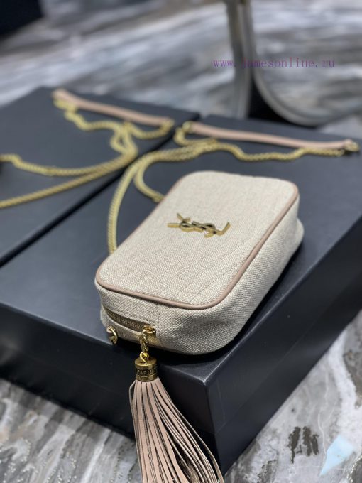 Yves Saint Laurent Bags Apricot colored cotton and linen fabric𝑳𝑶𝑼𝑴𝑰𝑵𝑰𝑩𝑨𝑮 Camera bag, customized with cotton and lin qz0l1pbj - Image 9