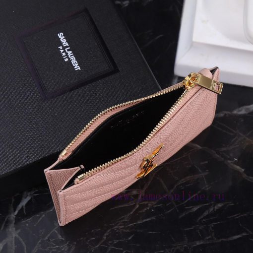 Yves Saint Laurent Bags New Saint Laurent Card Bag Authentic Development [Rose] [Rose] Imported Small Particle Leath n3jgeptu - Image 6
