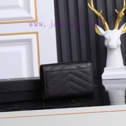 Yves Saint Laurent Bags SLoro Piana two fold short clip wallet card bag, original development, imported calf leather sbrltfrr - Image 3