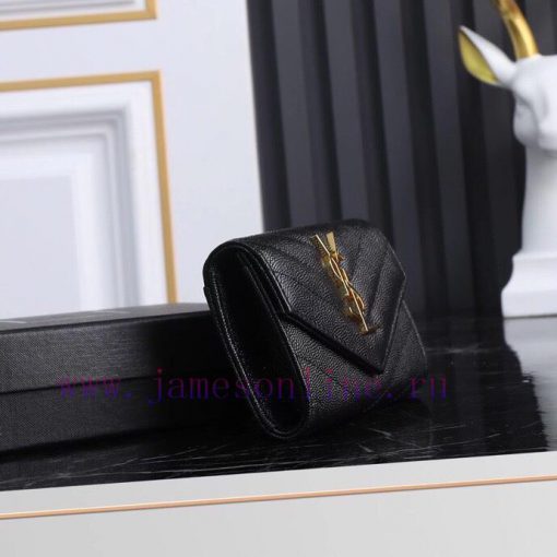 Yves Saint Laurent Bags SLoro Piana two fold short clip wallet card bag, original development, imported calf leather sbrltfrr - Image 4