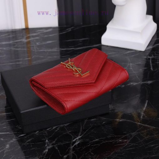 Yves Saint Laurent Bags SLoro Piana two fold short clip wallet card bag, original development, imported calf leather 8oj9r3jl - Image 5
