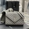 Yves Saint Laurent Bags Envelope Grey Silver BuckleMedium grained embossed quilted genuine leather envelope bagClass f8w1rmzb
