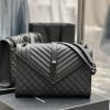 Yves Saint Laurent Bags Envelope Black BuckleLarge grained embossed stitched genuine leather envelope bagClassic is m38e3ht9