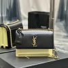 Yves Saint Laurent Bags 𝑺𝒖𝒏𝒔𝒆𝒕 𝟮𝟮𝒄𝒎Black with ApricotThe unbeatable classic toothpick patterned sunset bag has been cz418jhv