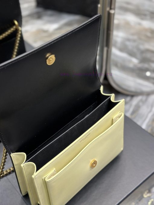 Yves Saint Laurent Bags 𝑺𝒖𝒏𝒔𝒆𝒕 𝟮𝟮𝒄𝒎Black with ApricotThe unbeatable classic toothpick patterned sunset bag has been cz418jhv - Image 10