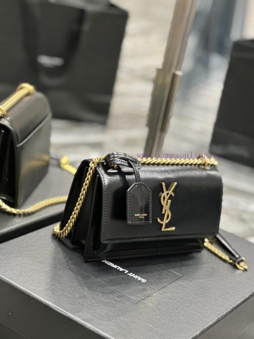 Yves Saint Laurent Bags Sunset_19cmBlack gold buckleThe unbeatable classic toothpick patterned sunset bag has been p 1hphbybs - Image 5