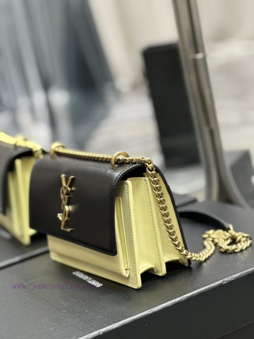 Yves Saint Laurent Bags Sunset_19cmBlack with apricot colorThe unbeatable classic toothpick patterned sunset bag has kc64ng1e - Image 7