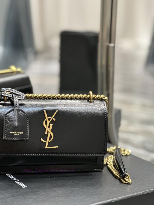 Yves Saint Laurent Bags Sunset_19cmBlack gold buckleThe unbeatable classic toothpick patterned sunset bag has been p 1hphbybs - Image 6