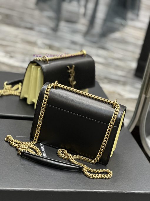 Yves Saint Laurent Bags Sunset_19cmBlack with apricot colorThe unbeatable classic toothpick patterned sunset bag has kc64ng1e - Image 8