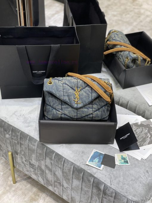 Yves Saint Laurent Bags Loulou Puffer has hung up_Don't be fooled by this series of denim bags. They have a high aes 686f1jvq - Image 2