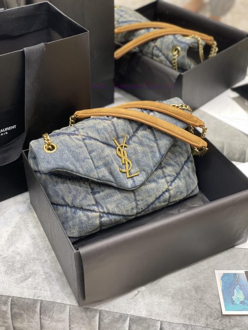 Yves Saint Laurent Bags Loulou Puffer has hung up_Don't be fooled by this series of denim bags. They have a high aes 686f1jvq - Image 3