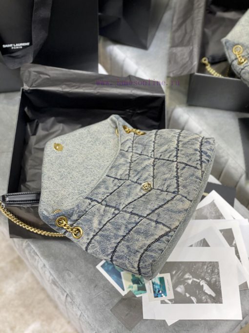 Yves Saint Laurent Bags Loulou Puffer hung up - Black shoulder strapDon't be fooled by this series of denim bags. Th h7u2yblb - Image 9