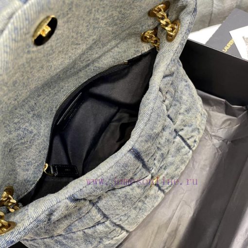 Yves Saint Laurent Bags Loulou Puffer hung up - Black shoulder strapDon't be fooled by this series of denim bags. Th h7u2yblb - Image 10