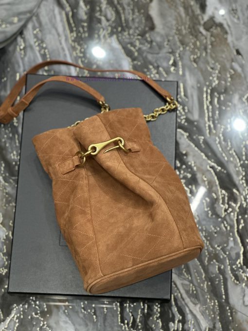 Yves Saint Laurent Bags LE MAILLON's new hook and loop bucket bag is made of Italian gold buckle suede, which is ver 26arta52 - Image 8