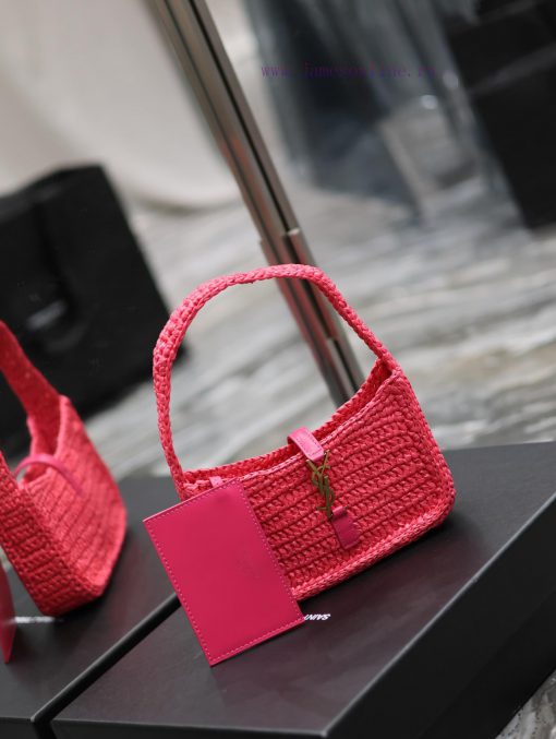 Yves Saint Laurent Bags Rose Red Small_LE 5 A ̀ 7 armpit woven bag for la~Full of artistic atmosphere, the Lafite gr 9t2tn79q - Image 4