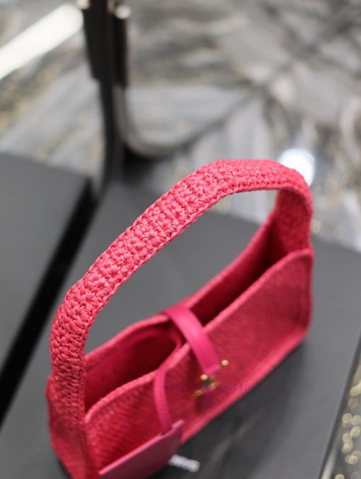Yves Saint Laurent Bags Rose Red LargeLE 5 A ̀ 7 armpit woven bag for la~Full of artistic atmosphere, the Lafite gra 7ibkei3v - Image 6