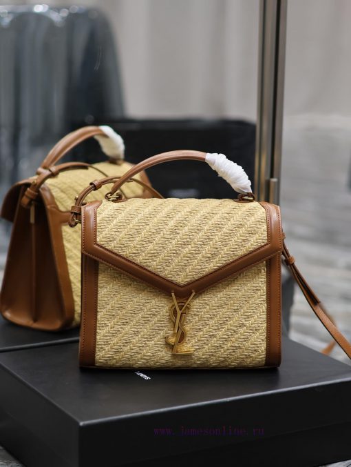 Yves Saint Laurent Bags CASSANDRA_ briefcaseWeaving and matching with the top layer of cowhide briefcase, the splici 3z4n2qeb