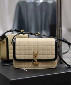 Yves Saint Laurent Bags 𝑺𝑶𝑳𝑭𝑬𝑹𝑰𝑵𝑶 𝑩𝑶𝑿 Apricot suede plaid with patent leather_23cmMust be popular, it has already ca 603zvnqi