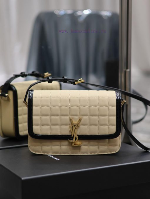 Yves Saint Laurent Bags 𝑺𝑶𝑳𝑭𝑬𝑹𝑰𝑵𝑶 𝑩𝑶𝑿 Apricot suede plaid with patent leather_23cmMust be popular, it has already ca 603zvnqi