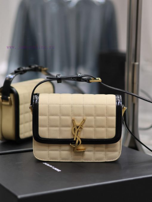Yves Saint Laurent Bags 𝑺𝑶𝑳𝑭𝑬𝑹𝑰𝑵𝑶 𝑩𝑶𝑿 Apricot suede plaid with patent leather, 19cmMust be popular, it has already c ejj6i5cz - Image 2