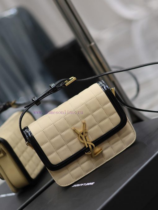 Yves Saint Laurent Bags 𝑺𝑶𝑳𝑭𝑬𝑹𝑰𝑵𝑶 𝑩𝑶𝑿 Apricot suede plaid with patent leather, 19cmMust be popular, it has already c ejj6i5cz - Image 3