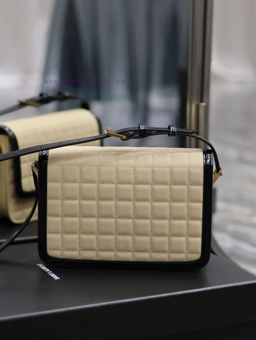 Yves Saint Laurent Bags 𝑺𝑶𝑳𝑭𝑬𝑹𝑰𝑵𝑶 𝑩𝑶𝑿 Apricot suede plaid with patent leather_23cmMust be popular, it has already ca 603zvnqi - Image 10