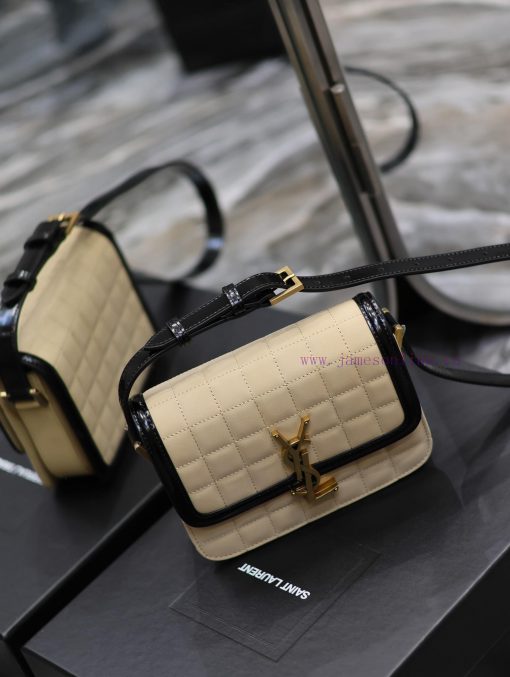 Yves Saint Laurent Bags 𝑺𝑶𝑳𝑭𝑬𝑹𝑰𝑵𝑶 𝑩𝑶𝑿 Apricot suede plaid with patent leather, 19cmMust be popular, it has already c ejj6i5cz - Image 5